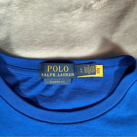 Polo Ralph Lauren Embroidered Adventure T Shirt Mens L Classic Fit Blue - Picture 4 of 8